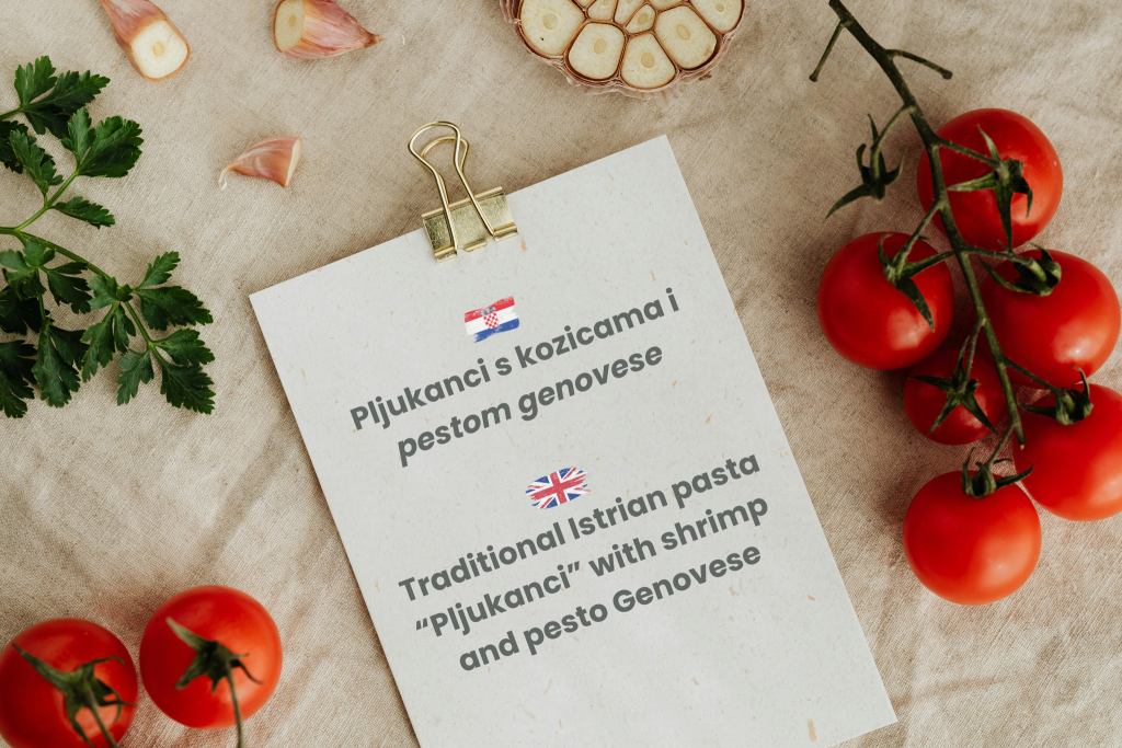 Jelovnik s pljukancima s kozicama i pestom genovese